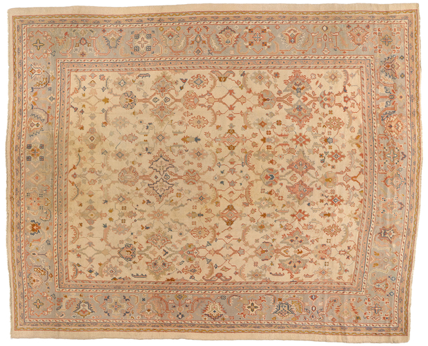 11 x 14 Late 19th Century Antique Turkish Oushak Rug 74250