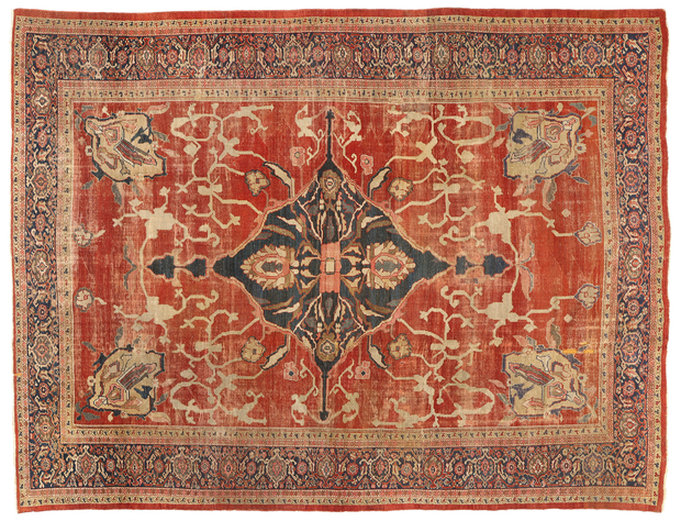 10 x 13 Late 19th Century Antique Persian Sultanabad Rug 74681