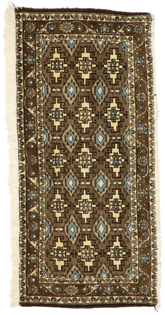 1 x 4 Vintage Persian Mashhad Rug 75166