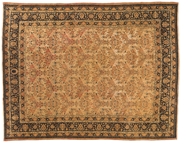 11 x 14 Antique Persian Gol Farang Mashhad Rug 75596