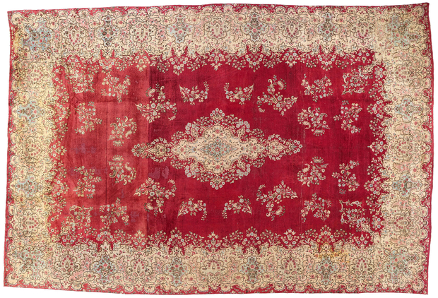 11 x 17 Antique Red Persian Kerman Rug 76516