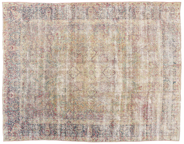 9 x 11 Distressed Antique Persian Kerman Rug 51525