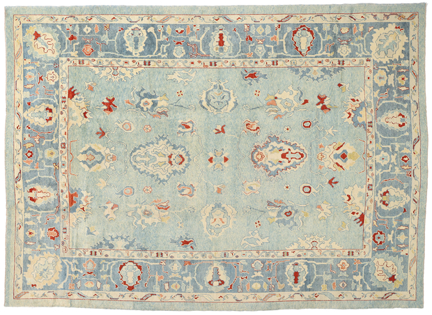 11 x 16 Modern Blue Turkish Oushak Rug 51856