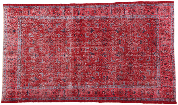 4 x 7 Distressed Vintage Red Turkish Sivas Rug 52012