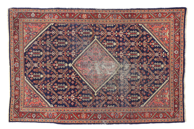 4 x 6 Distressed Antique Persian Mahal Rug 77011