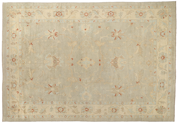 10 x 15 Modern Earth-Tone Turkish Oushak Rug 50864