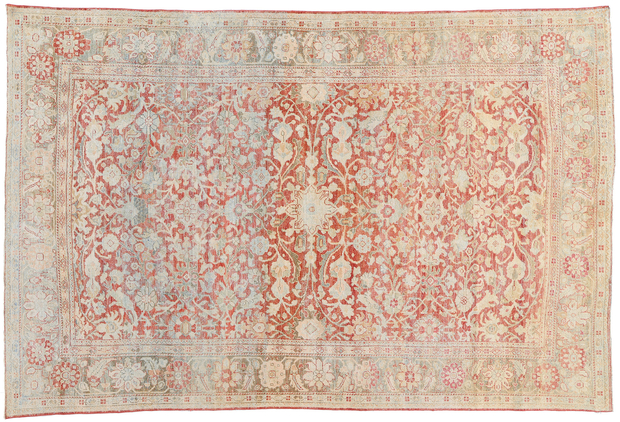 7 x 10 Distressed Antique Persian Mahal Rug 52616