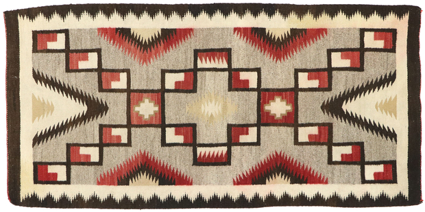 3 x 6 Vintage Crystal Storm Navajo Rug 77527