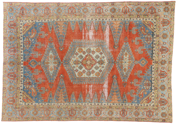 8 x 12 Distressed Antique Persian Viss Rug 60880