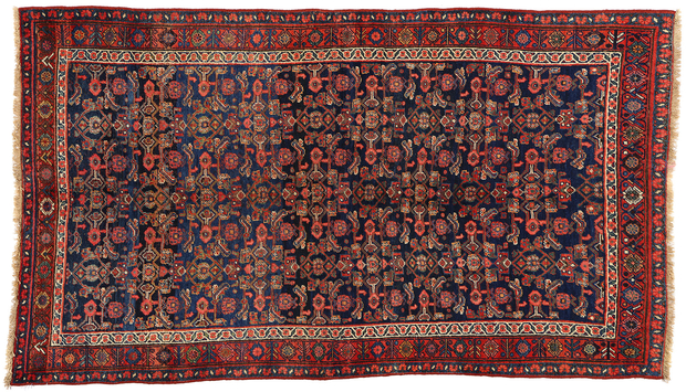 4 x 7 Antique Navy Blue Persian Bijar Rug 60891