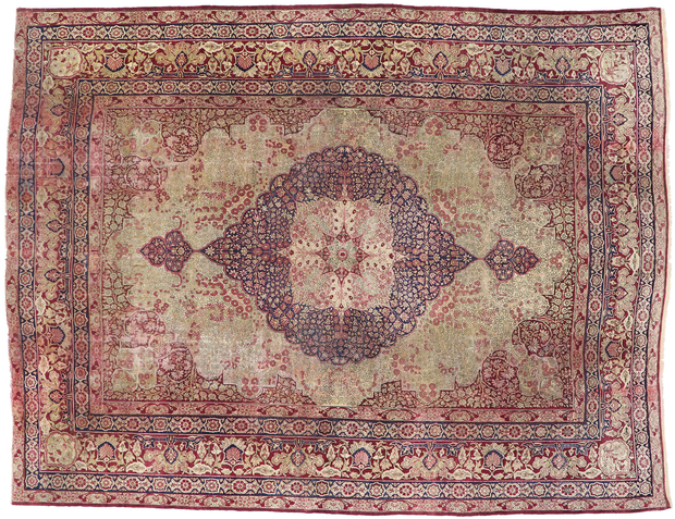 11 x 14 Antique Persian Kerman Rug 77670
