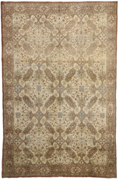 10 x 16 Distressed Antique Persian Tabriz Rug 51164