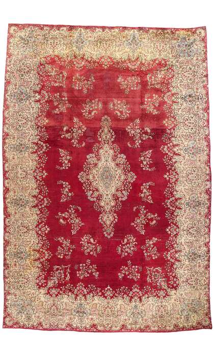 11 x 17 Antique Red Persian Kerman Rug 76516