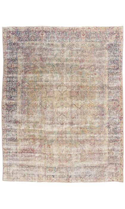 9 x 11 Distressed Antique Persian Kerman Rug 51525