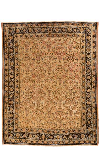 11 x 14 Antique Persian Gol Farang Mashhad Rug 75596