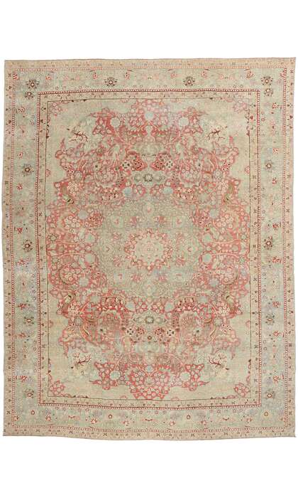 10 x 12 Distressed Antique Persian Tabriz Rug 53165