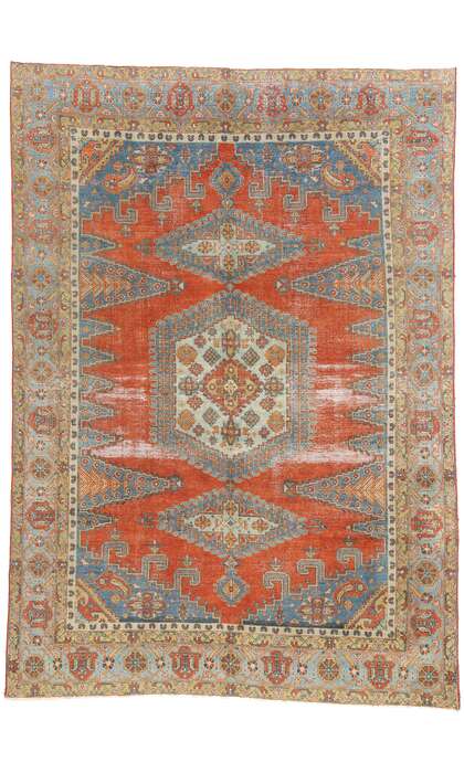 8 x 12 Distressed Antique Persian Viss Rug 60880