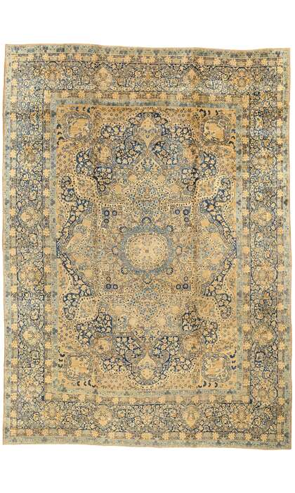 11 x 16 Late 19th Century Antique Persian Yazd Rug 73956