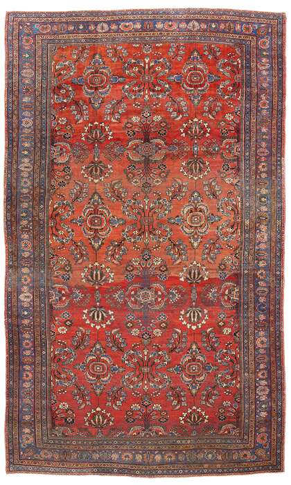 10 x 18 Late 19th Century Antique Persian Mahal Rug 73381