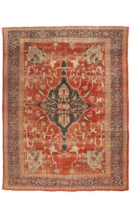 10 x 13 Late 19th Century Antique Persian Sultanabad Rug 74681