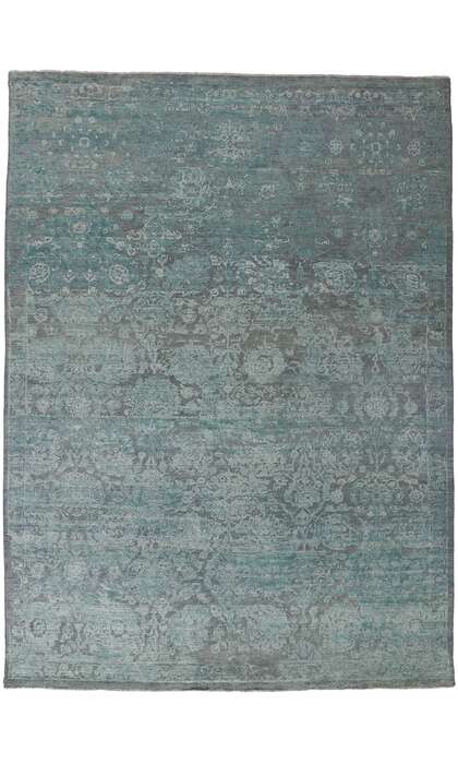 9 x 12 Contemporary Sky Blue High-Low Rug 30709