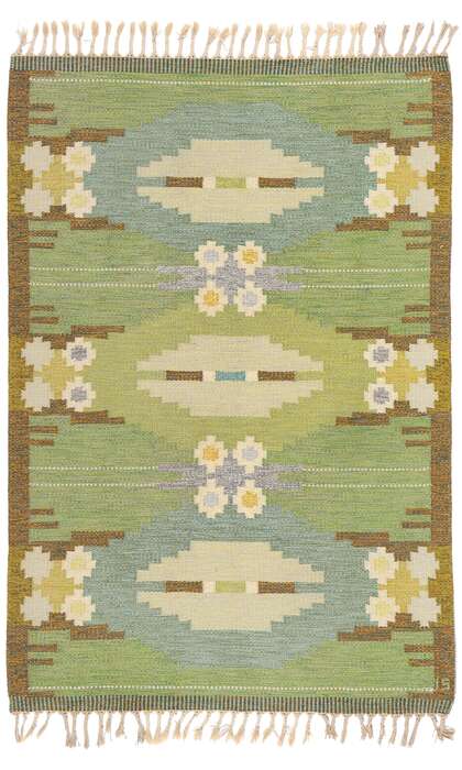 5 x 7 Ingegerd Silow Vintage Swedish Rollakan Rug 79035