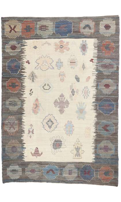 10 x 14 Vintage-Inspired Turkish Kilim Rug 52214