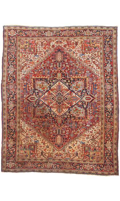 10 x 12 Antique Persian Heriz Rug 78967