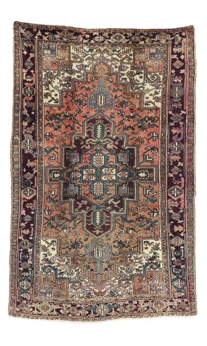 6 x 9 Vintage Persian Heriz Rug 75553