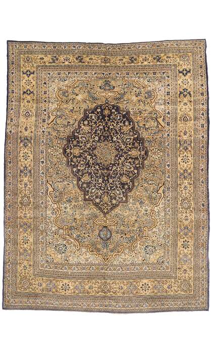 7 x 9 Vintage Persian Qum Rug 61164