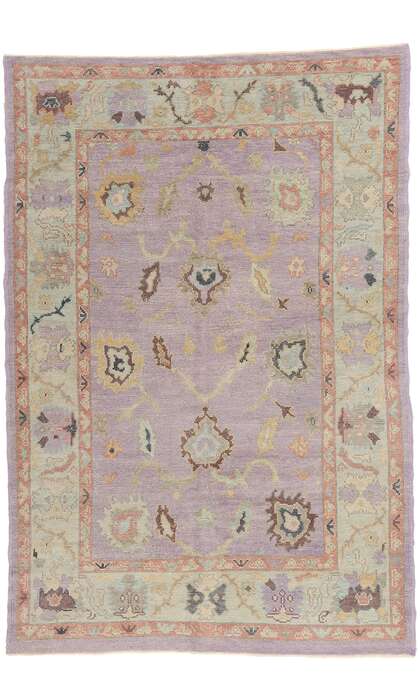 5 x 8 Colorful Lavender Turkish Oushak Rug 53202