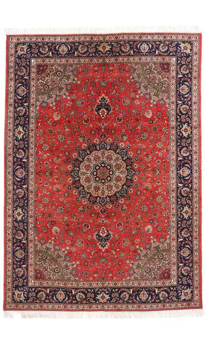 8 x 12 Vintage Red Persian Tabriz Rug 77730