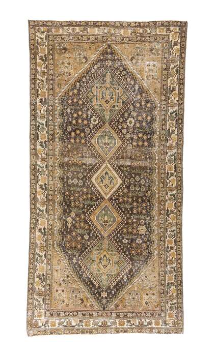 5 x 10 Distressed Antique Persian Malayer Rug 60981