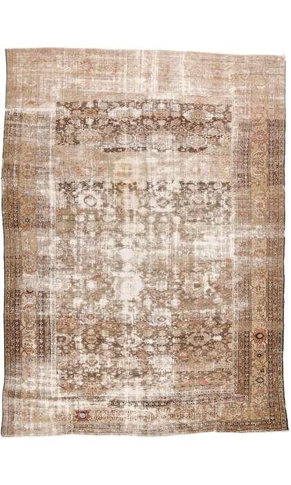 11 x 15 Late 19th Century Distressed Antique Persian Sultanabad Rug 73021