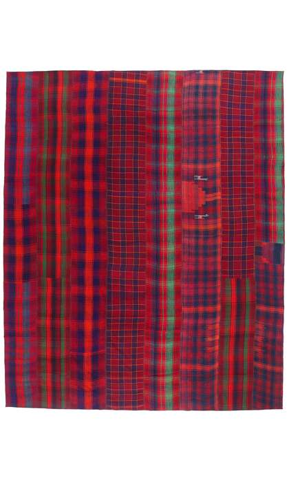 10 x 14 Vintage Tartan Plaid Kilim Rug 60809