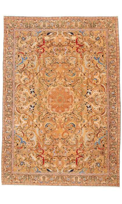 11 x 15 Vintage Persian Tabriz Rug 79014