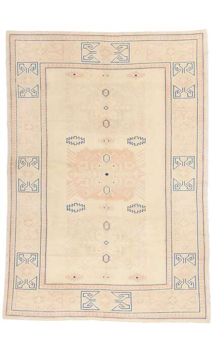 7 x 10 Vintage Muted Turkish Oushak Rug 53698