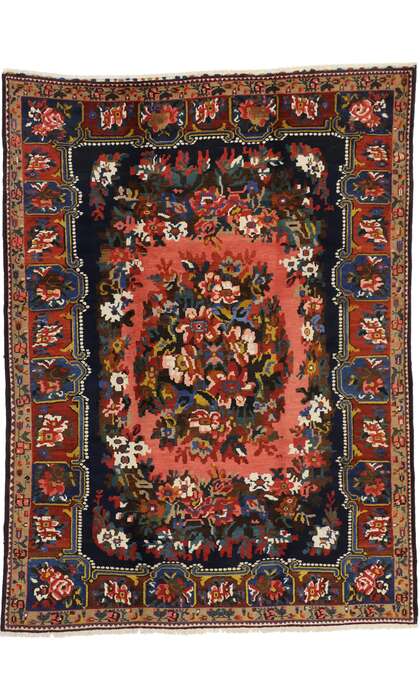 7 x 10 Vintage Persian Bibibaff Bakhtiari Rug 75358