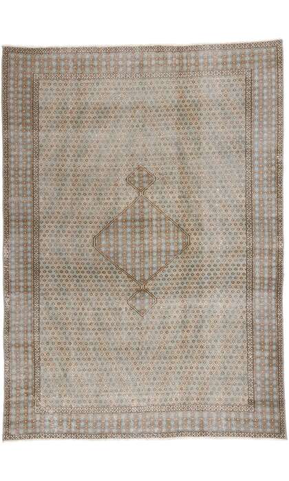 7 x 9 Distressed Vintage Persian Kerman Rug 53759