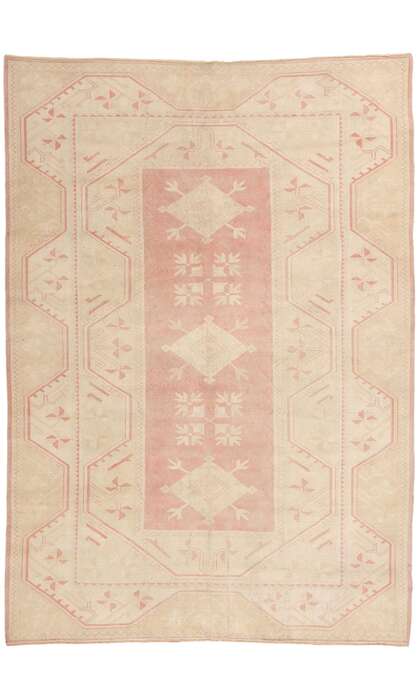 7 x 9 Vintage Pink Turkish Oushak Rug 53705