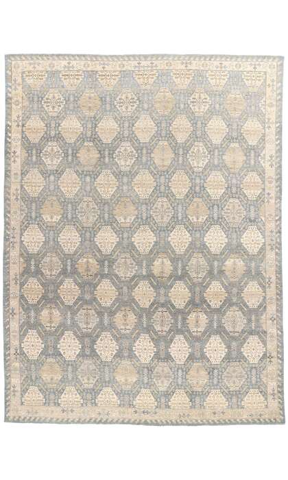 10 x 13 Vintage-Inspired Blue-Gray Oushak Rug 30623