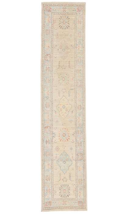 3 x 12 Vintage-Inspired Modern Oushak Rug Runner 80840