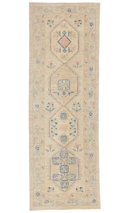 3 x 8 Vintage-Inspired Modern Oushak Rug Runner 80826