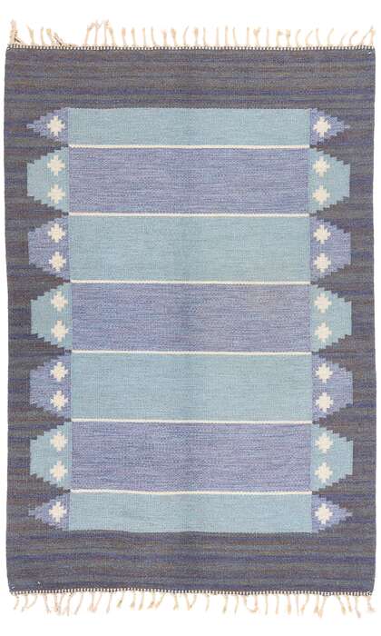 4 x 7 Vintage Swedish Scandinavian Rollakan Rug 79044