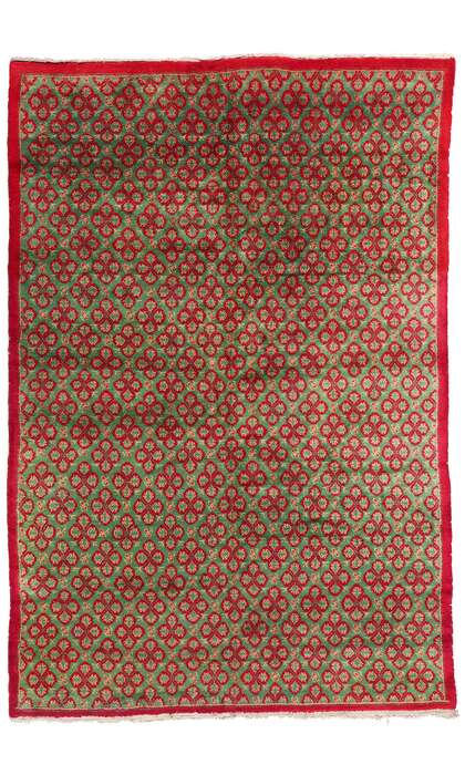 8 x 11 Red and Green Vintage Turkish Sivas Rug 53067