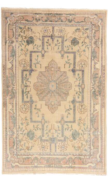 7 x 11 Distressed Vintage Turkish Sivas Rug 50869