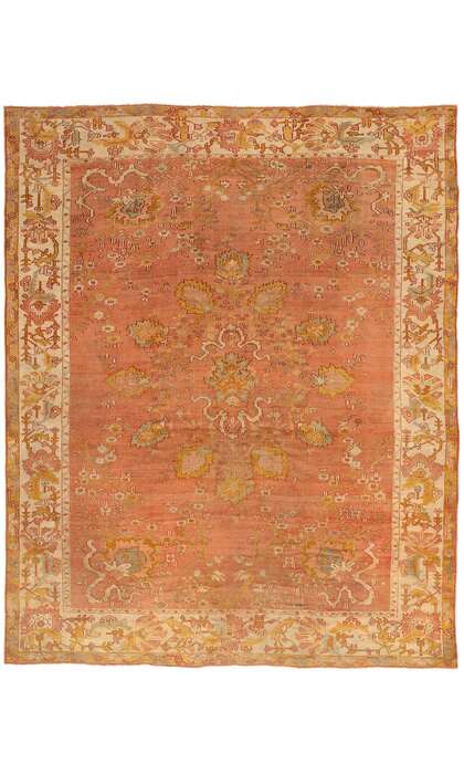 10 x 12 Late 19th Century Antique Turkish Oushak Rug 51231