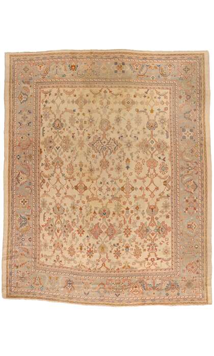 11 x 14 Late 19th Century Antique Turkish Oushak Rug 74250