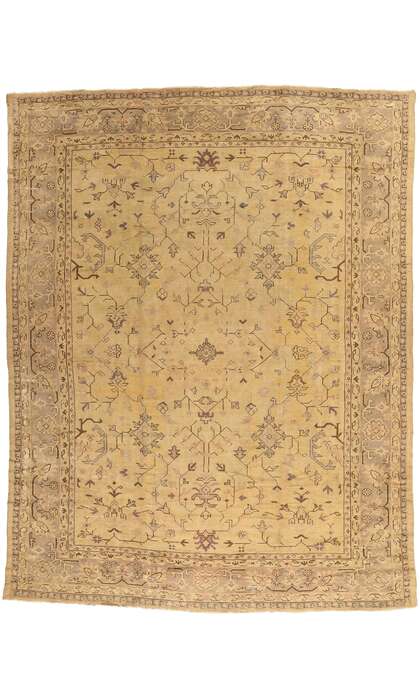 11 x 14 Late 19th Century Antique Turkish Oushak Rug 71497