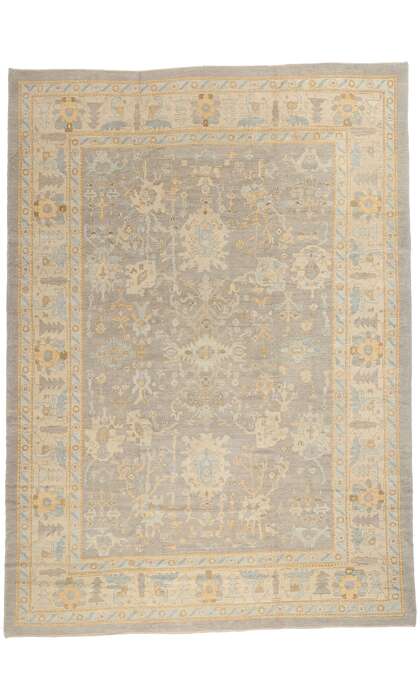 10 x 14 Modern Earth-Tone Turkish Oushak Rug 51520